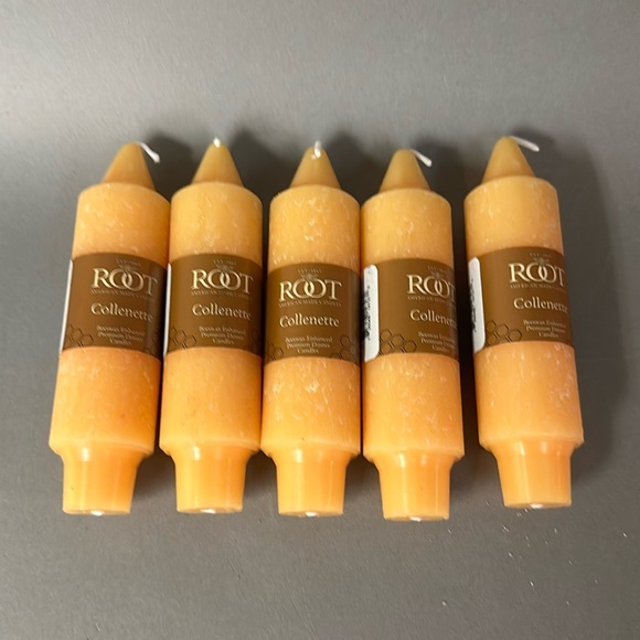 Root Collenette Five Mandarine 5” Candles NWT - Picture 2 of 5